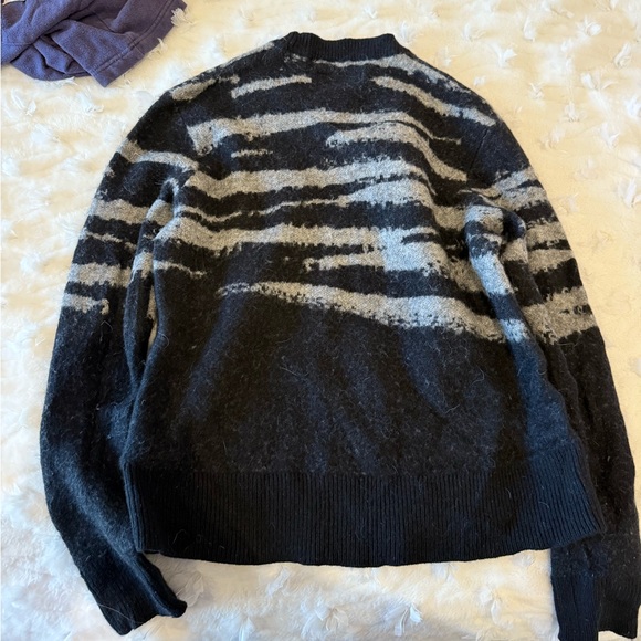 All Saints Black and Gray Striped Sweater - Picture 4 of 4